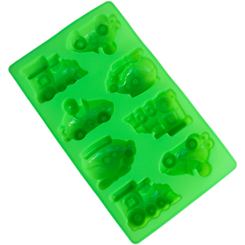 Forma de copt din silicon, model cu 8 forme mixte, termorezistenta, verde, 28.8 x 17.5 x 3 CM